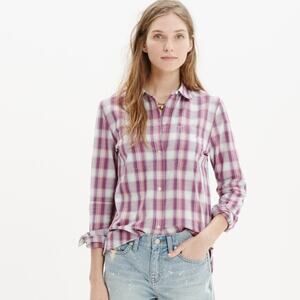 Madewell Ex-Boyfriend Button-Up Shirt size Small Manhasset Plaid